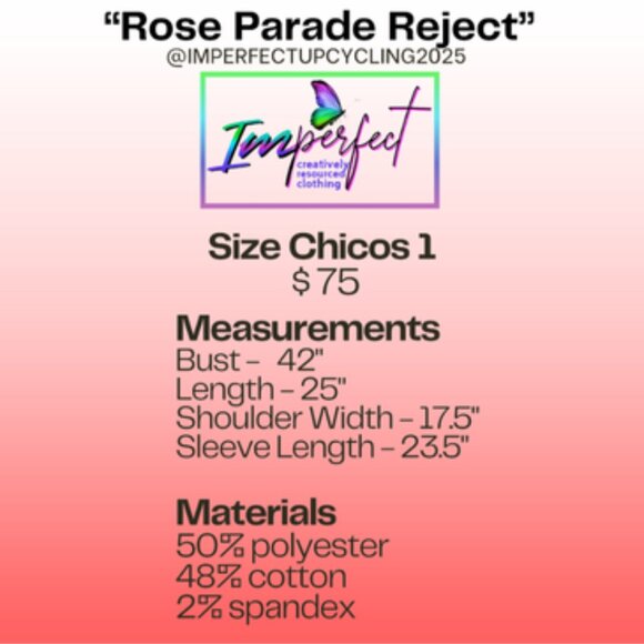 Upcycled Chico's red jacket w/ crocheted roses - Picture 2 of 2